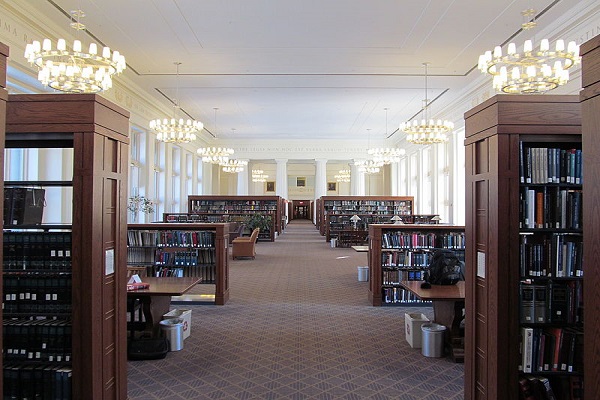 Inside Langdell Hall Library